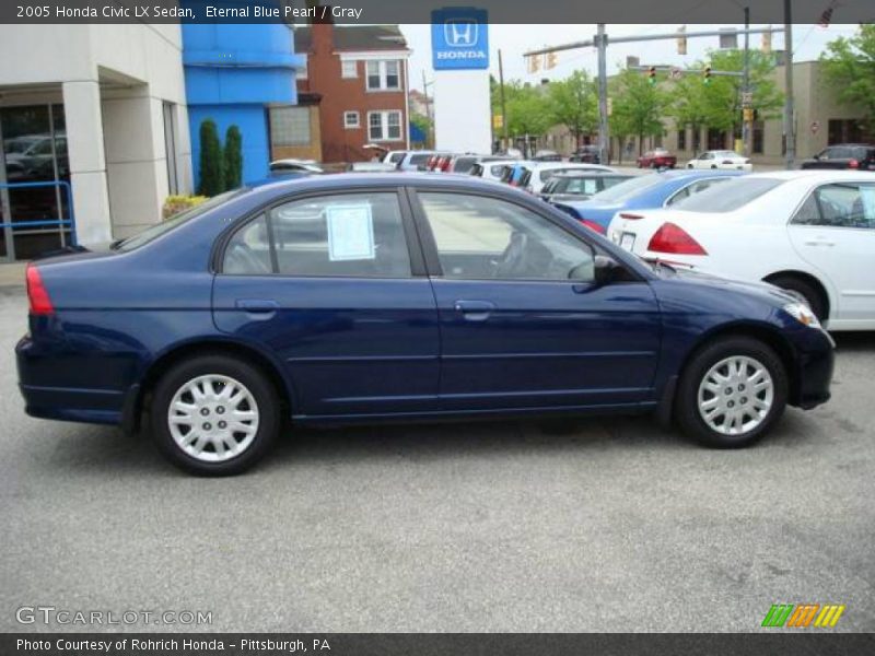 Eternal Blue Pearl / Gray 2005 Honda Civic LX Sedan