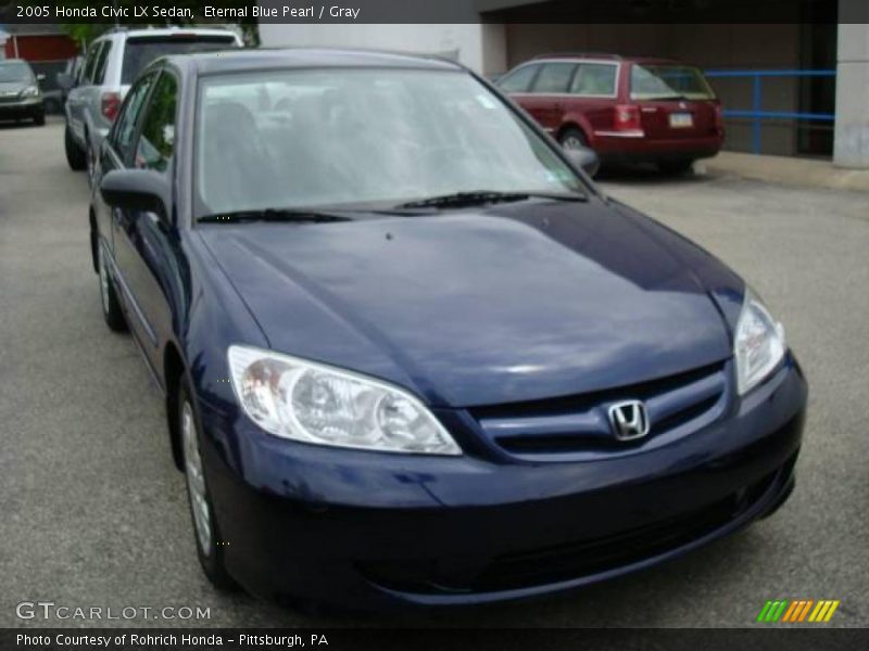 Eternal Blue Pearl / Gray 2005 Honda Civic LX Sedan