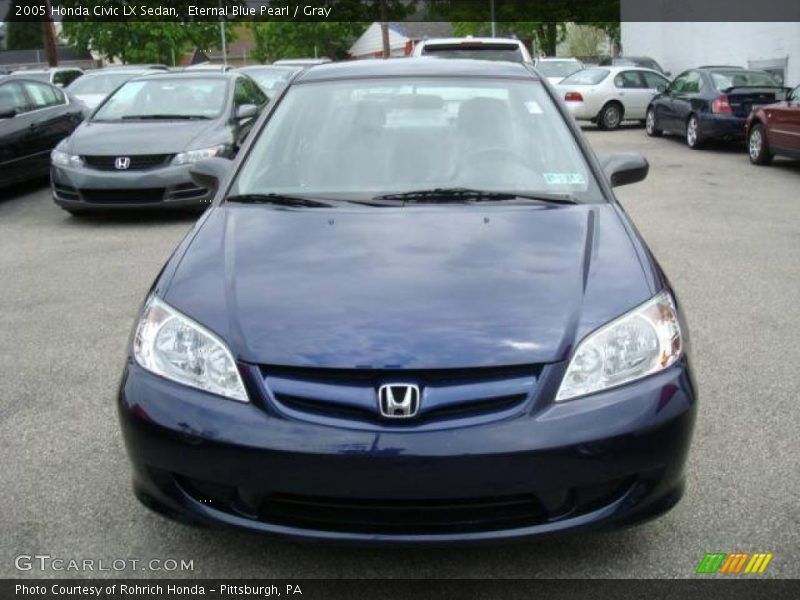 Eternal Blue Pearl / Gray 2005 Honda Civic LX Sedan