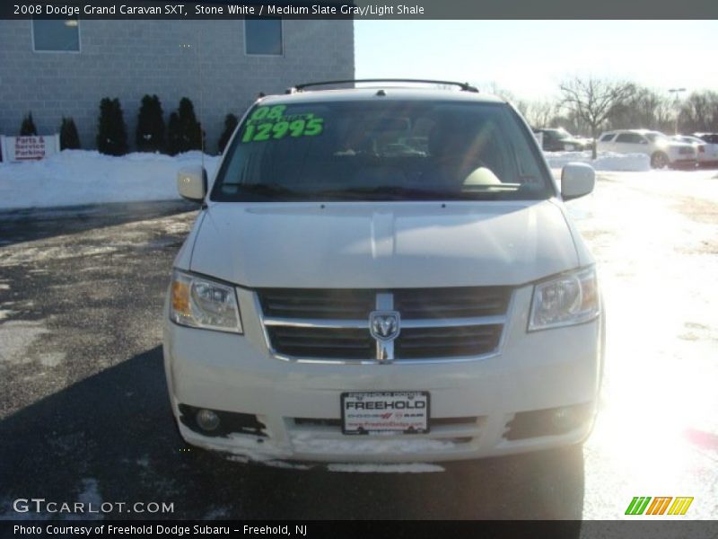 Stone White / Medium Slate Gray/Light Shale 2008 Dodge Grand Caravan SXT