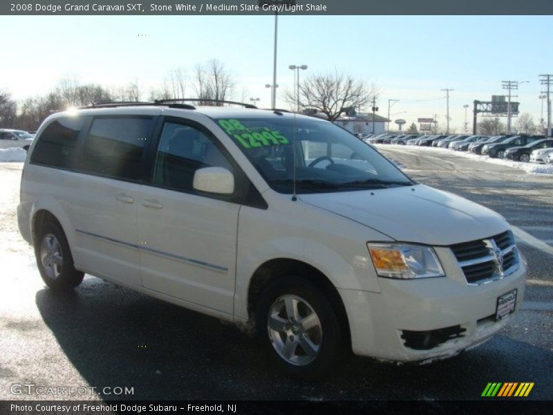 Stone White / Medium Slate Gray/Light Shale 2008 Dodge Grand Caravan SXT