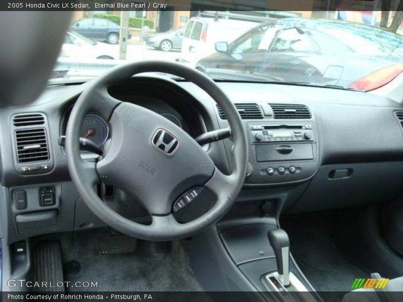 Eternal Blue Pearl / Gray 2005 Honda Civic LX Sedan