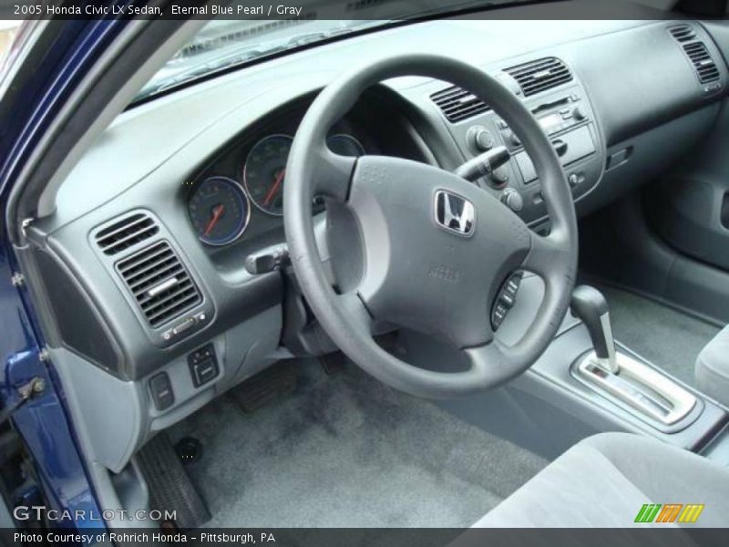 Eternal Blue Pearl / Gray 2005 Honda Civic LX Sedan