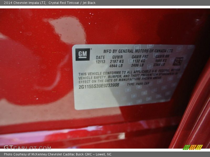 Crystal Red Tintcoat / Jet Black 2014 Chevrolet Impala LTZ