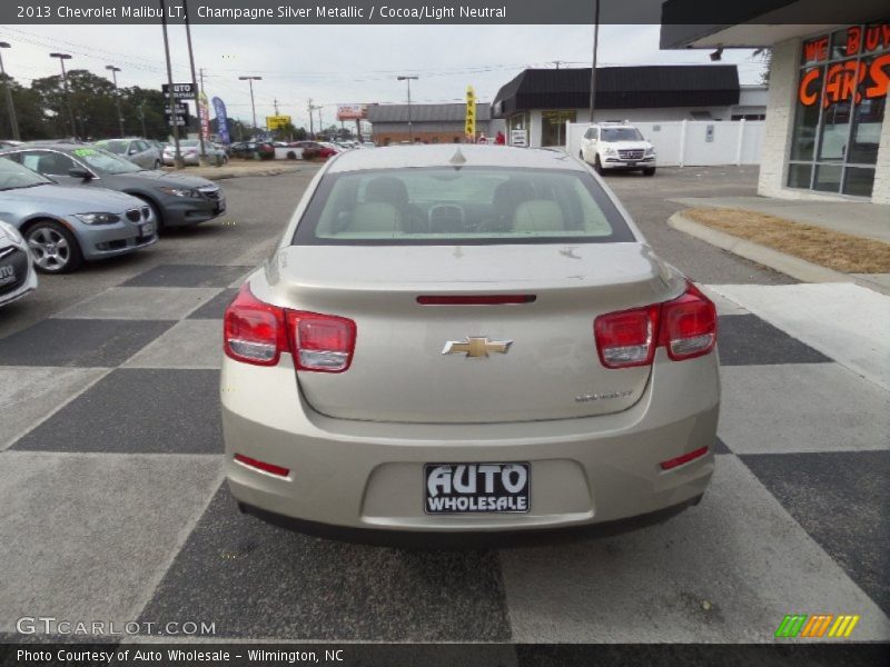 Champagne Silver Metallic / Cocoa/Light Neutral 2013 Chevrolet Malibu LT