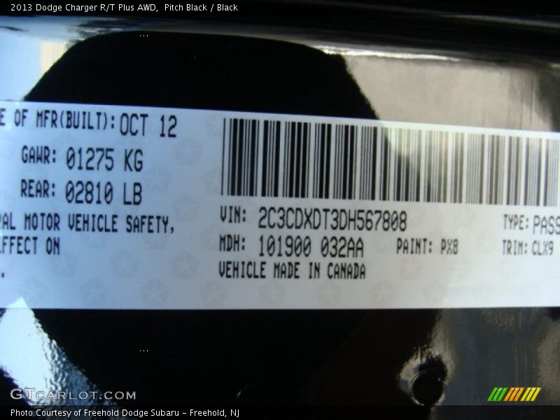 Pitch Black / Black 2013 Dodge Charger R/T Plus AWD