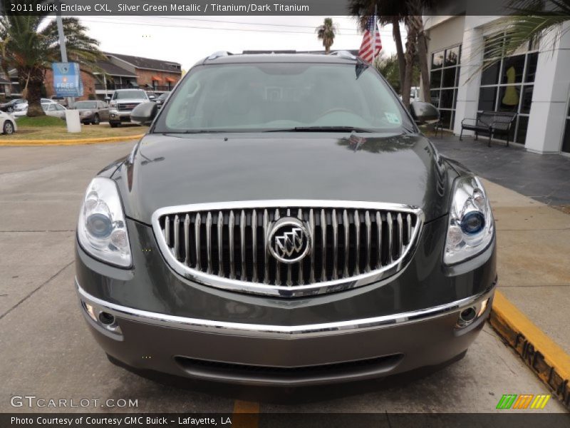 Silver Green Metallic / Titanium/Dark Titanium 2011 Buick Enclave CXL