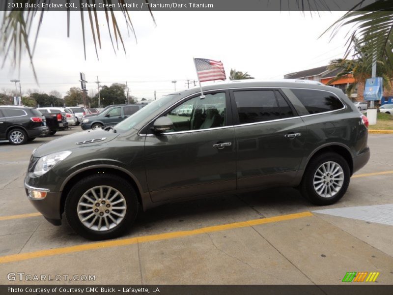 Silver Green Metallic / Titanium/Dark Titanium 2011 Buick Enclave CXL