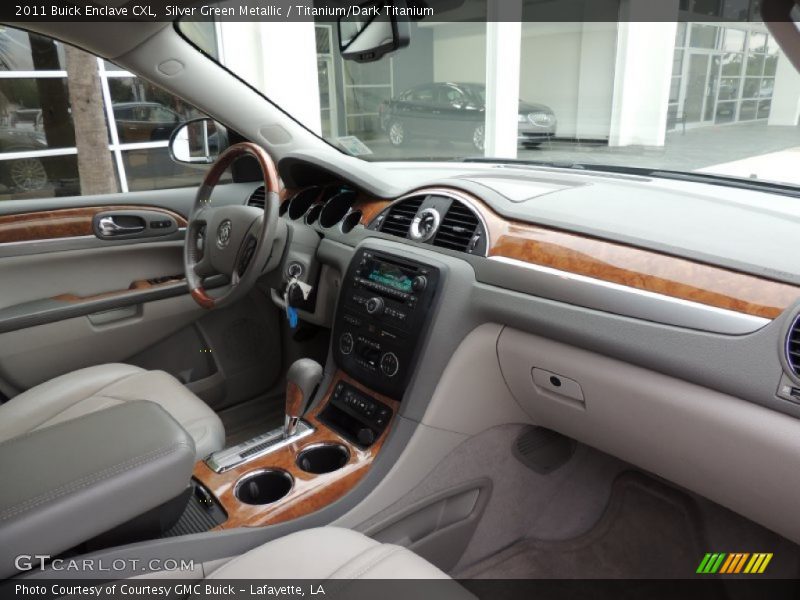 Silver Green Metallic / Titanium/Dark Titanium 2011 Buick Enclave CXL