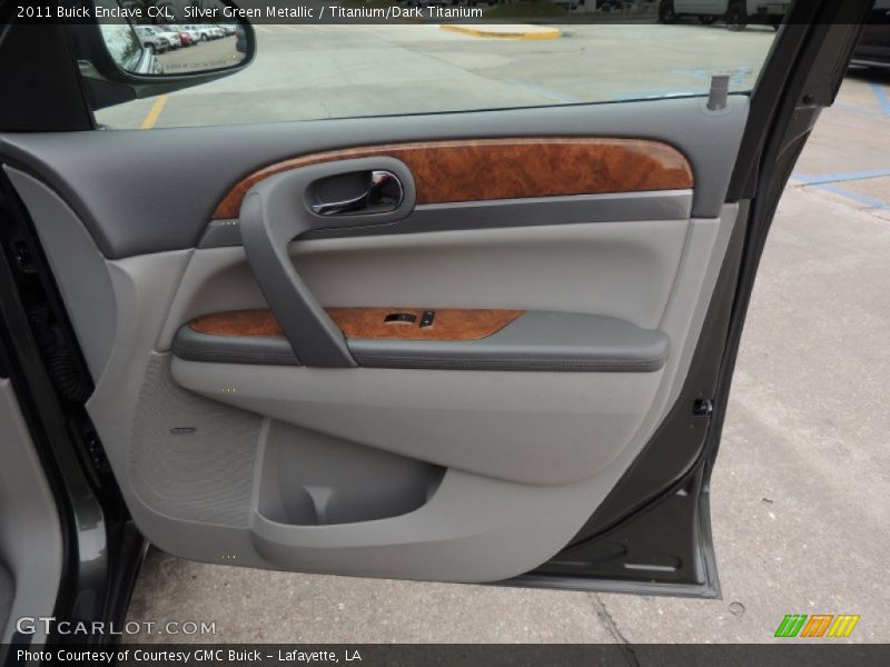 Silver Green Metallic / Titanium/Dark Titanium 2011 Buick Enclave CXL