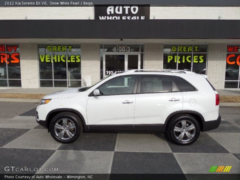 Snow White Pearl / Beige 2012 Kia Sorento EX V6