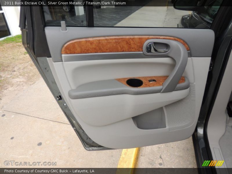 Silver Green Metallic / Titanium/Dark Titanium 2011 Buick Enclave CXL