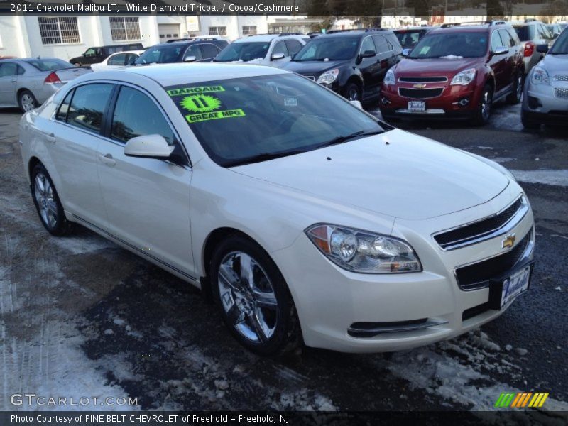White Diamond Tricoat / Cocoa/Cashmere 2011 Chevrolet Malibu LT