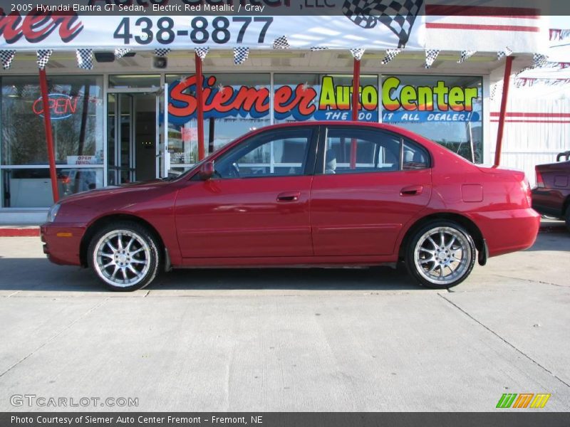 Electric Red Metallic / Gray 2005 Hyundai Elantra GT Sedan