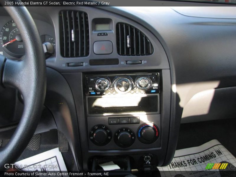 Electric Red Metallic / Gray 2005 Hyundai Elantra GT Sedan