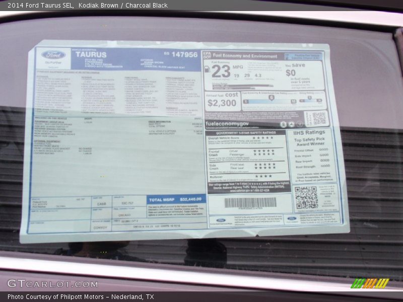 Kodiak Brown / Charcoal Black 2014 Ford Taurus SEL