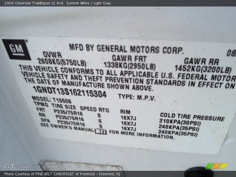 Summit White / Light Gray 2006 Chevrolet TrailBlazer LS 4x4
