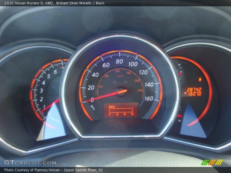 Brilliant Silver Metallic / Black 2010 Nissan Murano SL AWD