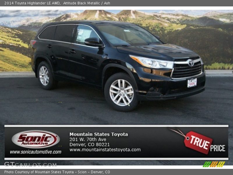 Attitude Black Metallic / Ash 2014 Toyota Highlander LE AWD