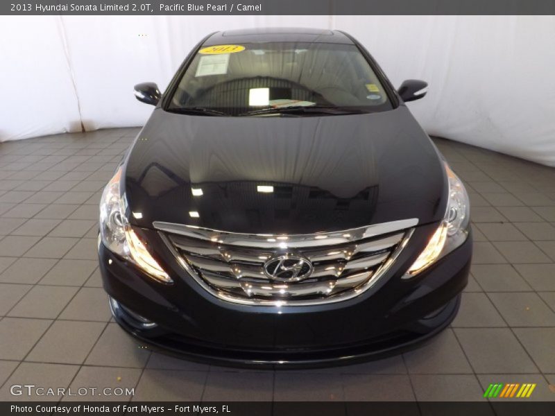 Pacific Blue Pearl / Camel 2013 Hyundai Sonata Limited 2.0T