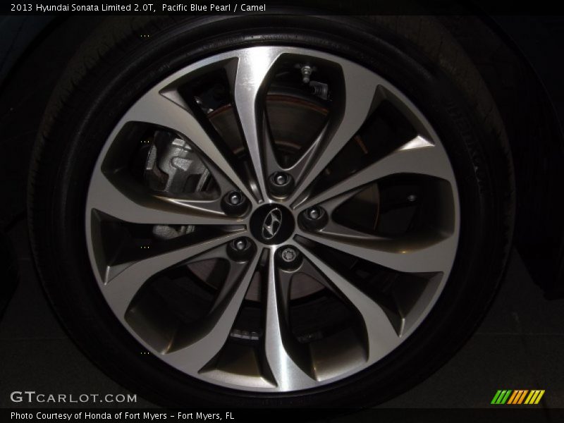 Pacific Blue Pearl / Camel 2013 Hyundai Sonata Limited 2.0T