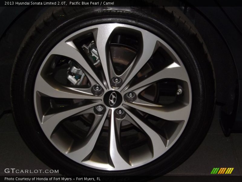 Pacific Blue Pearl / Camel 2013 Hyundai Sonata Limited 2.0T