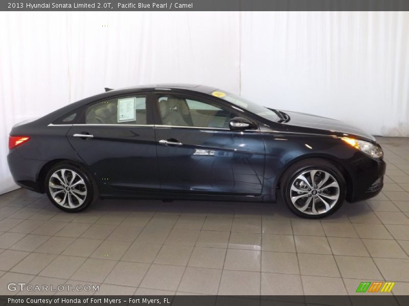 Pacific Blue Pearl / Camel 2013 Hyundai Sonata Limited 2.0T