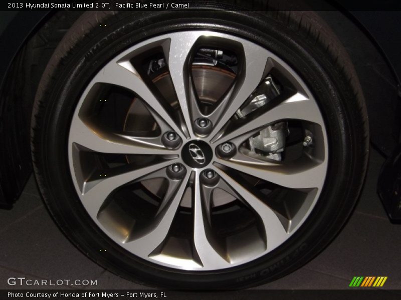 Pacific Blue Pearl / Camel 2013 Hyundai Sonata Limited 2.0T