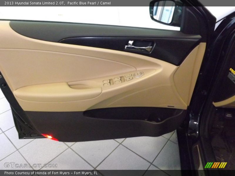 Pacific Blue Pearl / Camel 2013 Hyundai Sonata Limited 2.0T