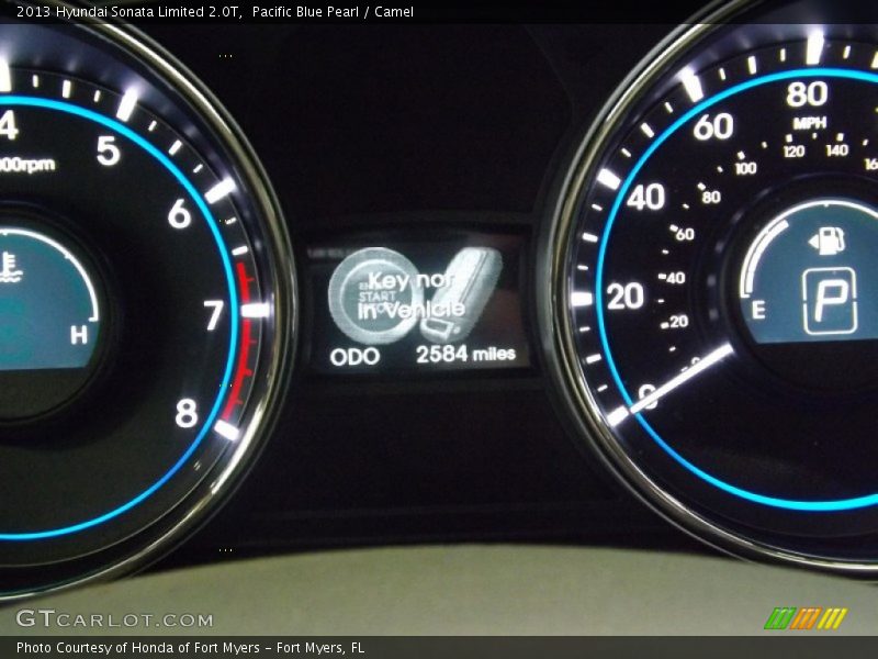 Pacific Blue Pearl / Camel 2013 Hyundai Sonata Limited 2.0T