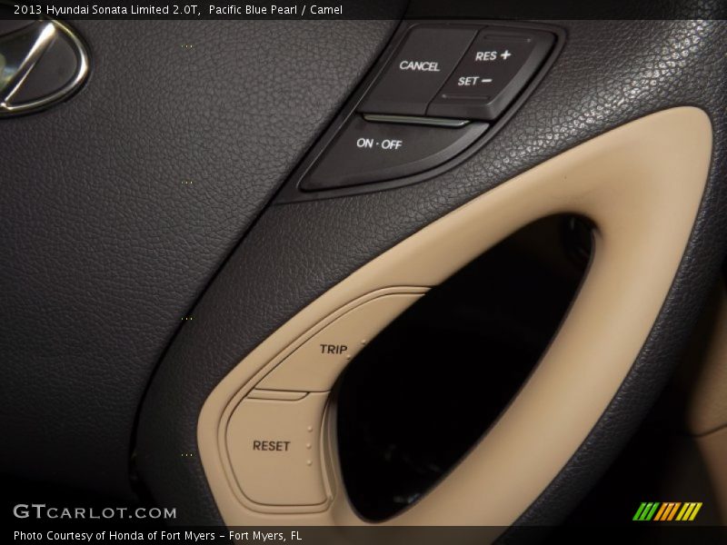 Pacific Blue Pearl / Camel 2013 Hyundai Sonata Limited 2.0T