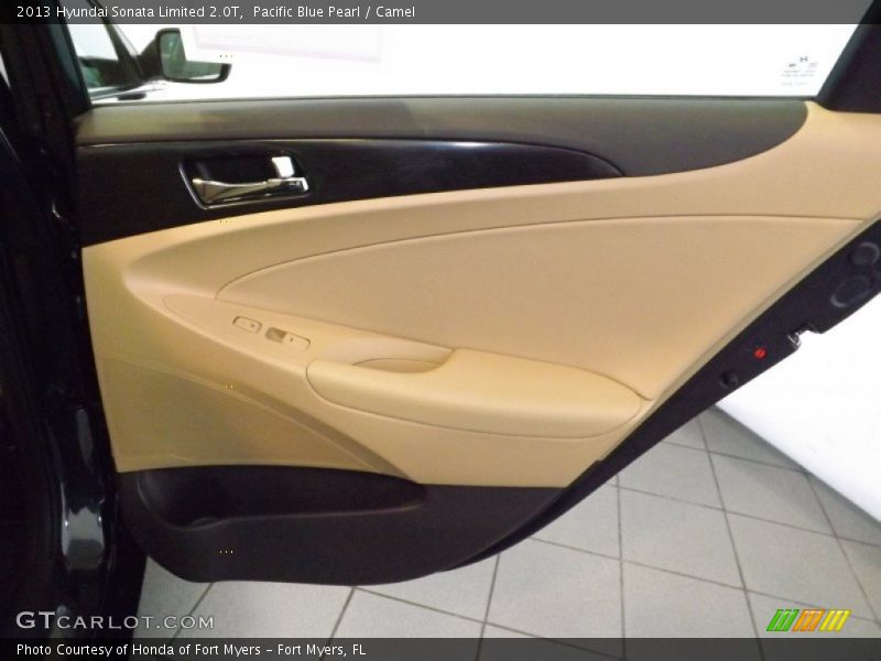 Pacific Blue Pearl / Camel 2013 Hyundai Sonata Limited 2.0T