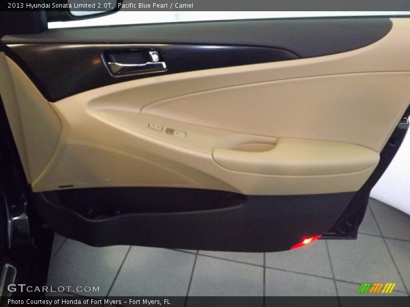 Pacific Blue Pearl / Camel 2013 Hyundai Sonata Limited 2.0T