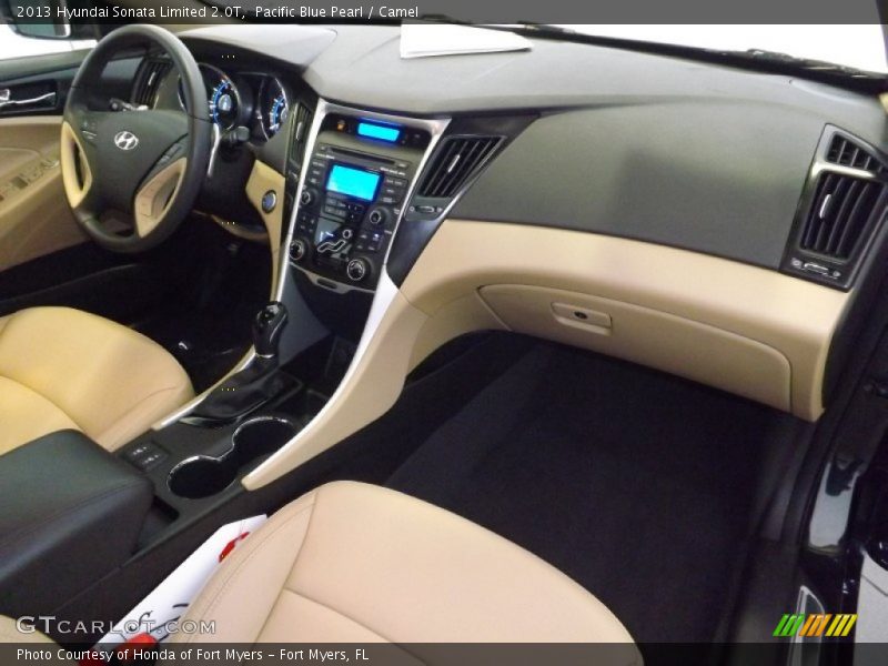 Pacific Blue Pearl / Camel 2013 Hyundai Sonata Limited 2.0T