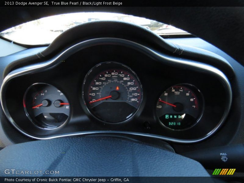 True Blue Pearl / Black/Light Frost Beige 2013 Dodge Avenger SE