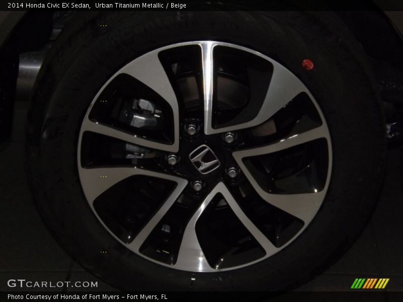 Urban Titanium Metallic / Beige 2014 Honda Civic EX Sedan