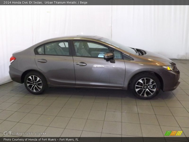 Urban Titanium Metallic / Beige 2014 Honda Civic EX Sedan