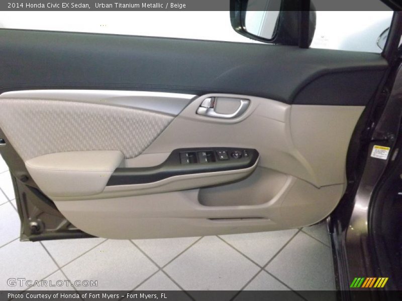 Urban Titanium Metallic / Beige 2014 Honda Civic EX Sedan