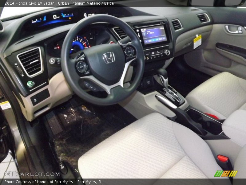 Beige Interior - 2014 Civic EX Sedan 