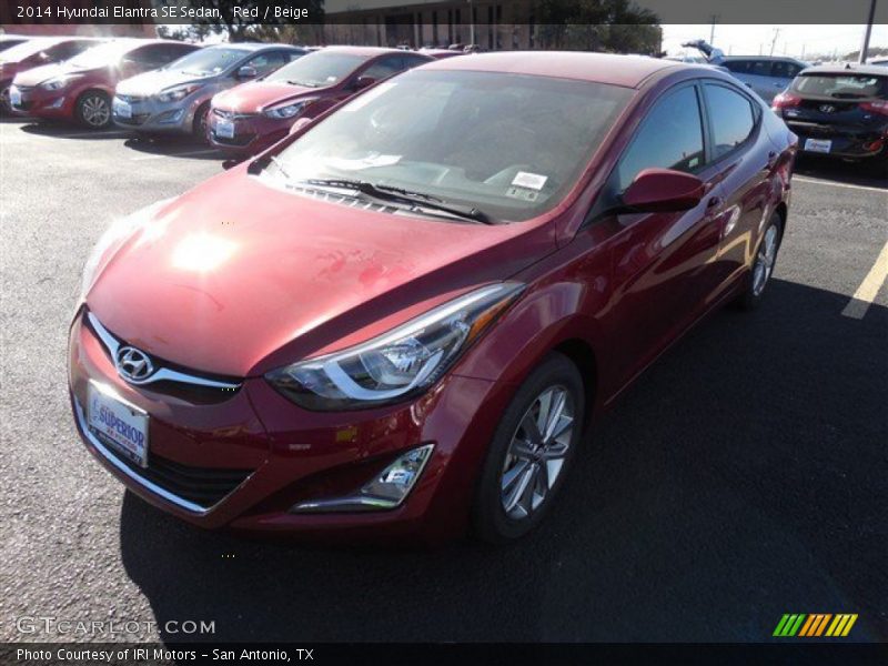 Red / Beige 2014 Hyundai Elantra SE Sedan