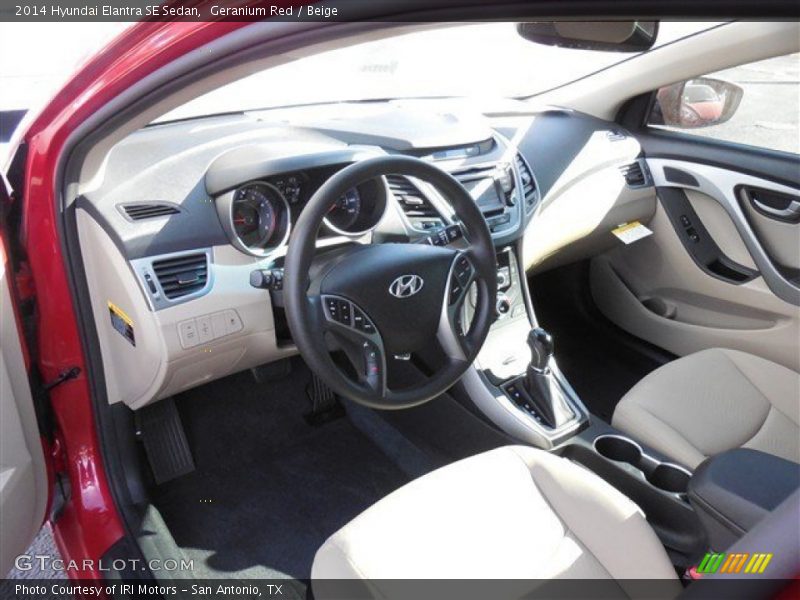 Beige Interior - 2014 Elantra SE Sedan 