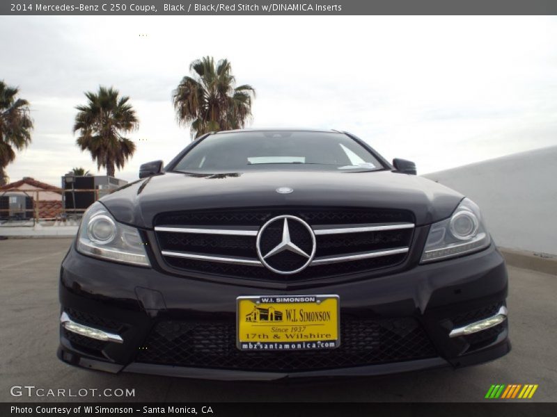 Black / Black/Red Stitch w/DINAMICA Inserts 2014 Mercedes-Benz C 250 Coupe
