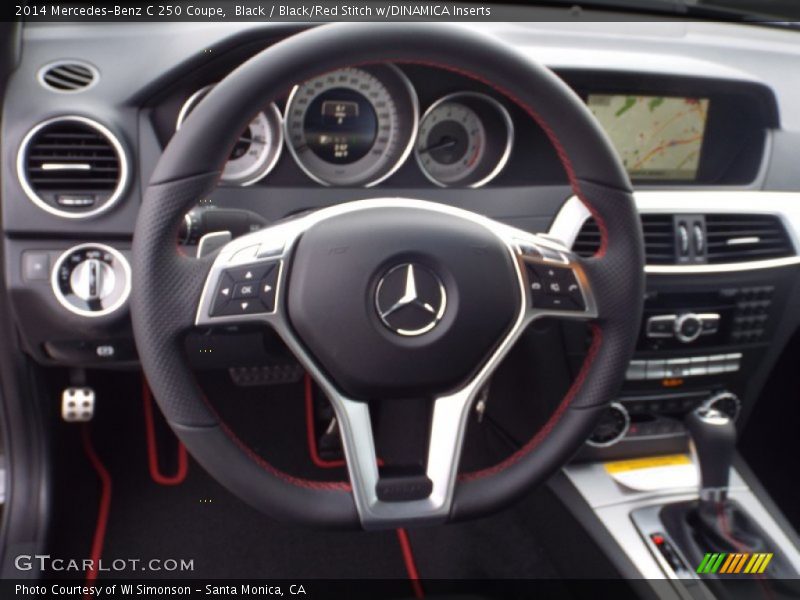 Black / Black/Red Stitch w/DINAMICA Inserts 2014 Mercedes-Benz C 250 Coupe
