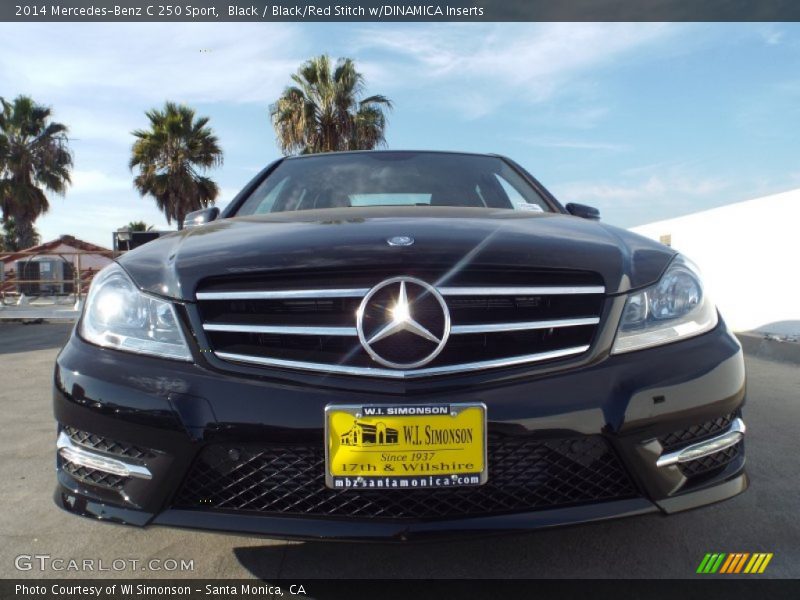 Black / Black/Red Stitch w/DINAMICA Inserts 2014 Mercedes-Benz C 250 Sport