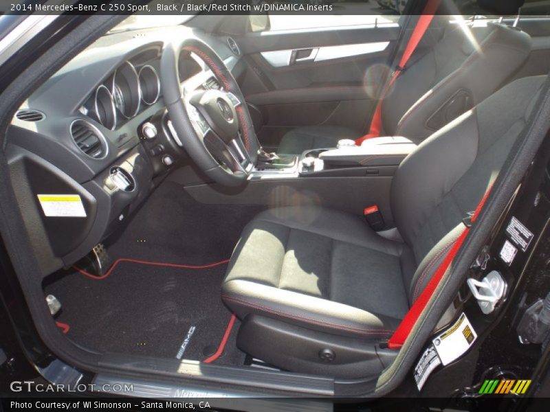 Black / Black/Red Stitch w/DINAMICA Inserts 2014 Mercedes-Benz C 250 Sport
