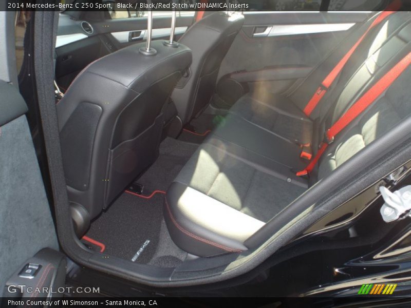 Black / Black/Red Stitch w/DINAMICA Inserts 2014 Mercedes-Benz C 250 Sport