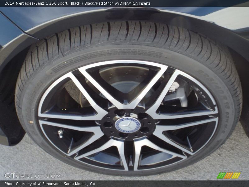 Black / Black/Red Stitch w/DINAMICA Inserts 2014 Mercedes-Benz C 250 Sport