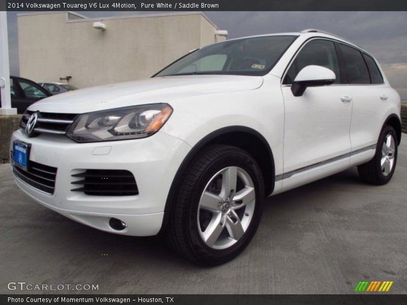 Pure White / Saddle Brown 2014 Volkswagen Touareg V6 Lux 4Motion