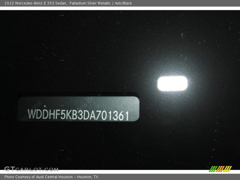 Palladium Silver Metallic / Ash/Black 2013 Mercedes-Benz E 350 Sedan