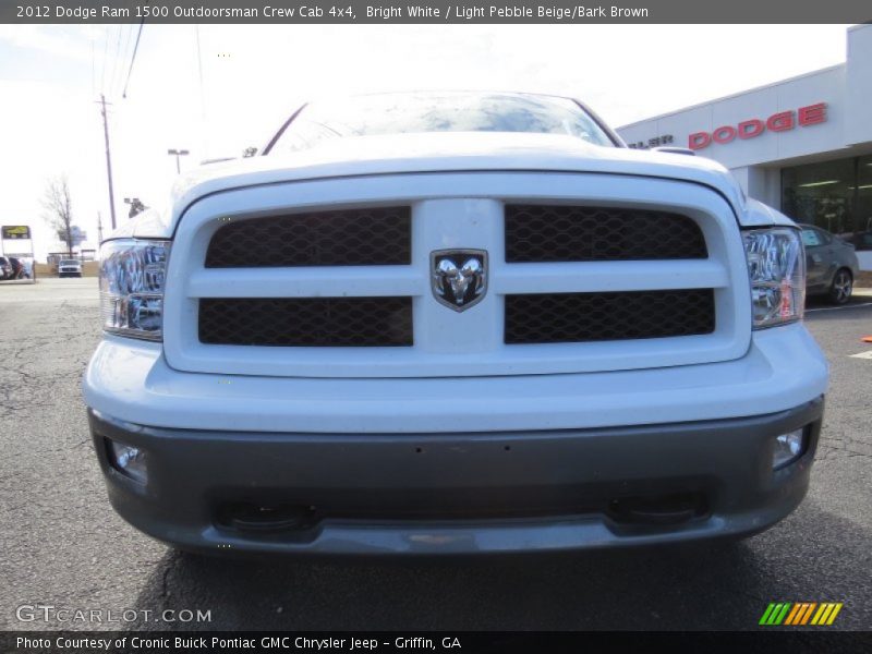 Bright White / Light Pebble Beige/Bark Brown 2012 Dodge Ram 1500 Outdoorsman Crew Cab 4x4